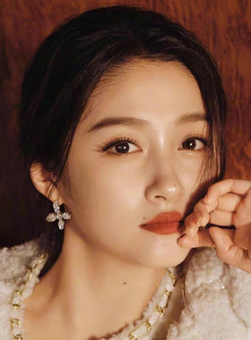 韩国欧美春夏夸张超大镶钻小十字架花朵耳环耳钉耳坠耳饰轻奢高级