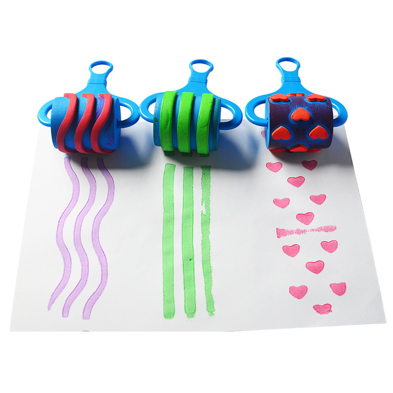 画画工具美术滚轮印章幼儿园早教儿童涂鸦颜料印泥拓印绘画滚筒刷,淘宝优惠券,粉丝福利购,淘宝优惠卷
