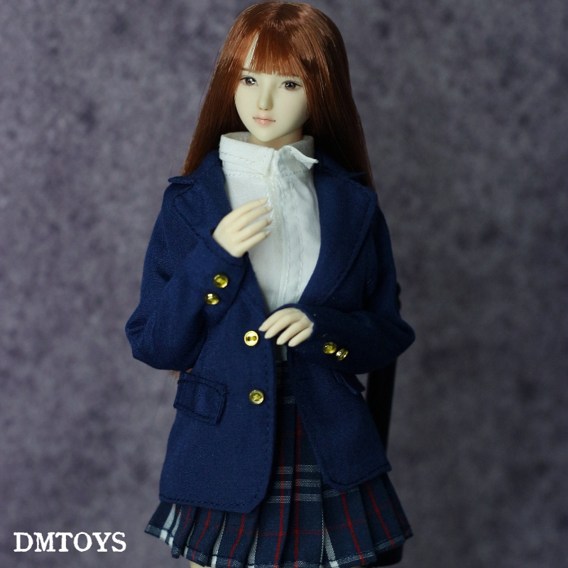 DMTOYS1比6女兵人衣服收腰学生JK西装12寸包胶素体女人偶服装模型