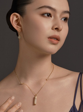 Fellala/翡拉拉「玉见」新中式柿蒂纹玉竹项链玉髓锁骨链送长辈