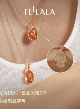 Fellala/翡拉拉「字母」项链锁骨链高级感配饰女吊坠官方饰品首饰