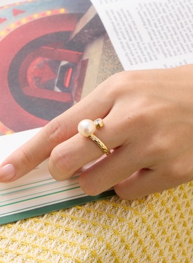 Fellala/翡拉拉「福结」系列珍珠戒指首饰官方高级感饰品女