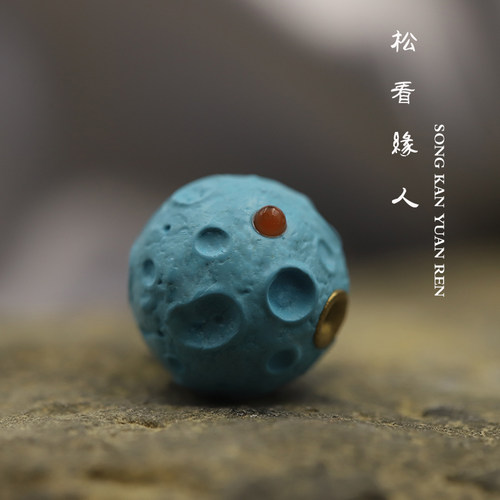 优化新款散珠绿松石陨石纹配珠文玩手串搓金单珠镶嵌南红多宝配饰 - 图0