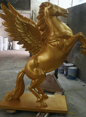 玻璃钢欧式飞马雕塑婚庆独角兽