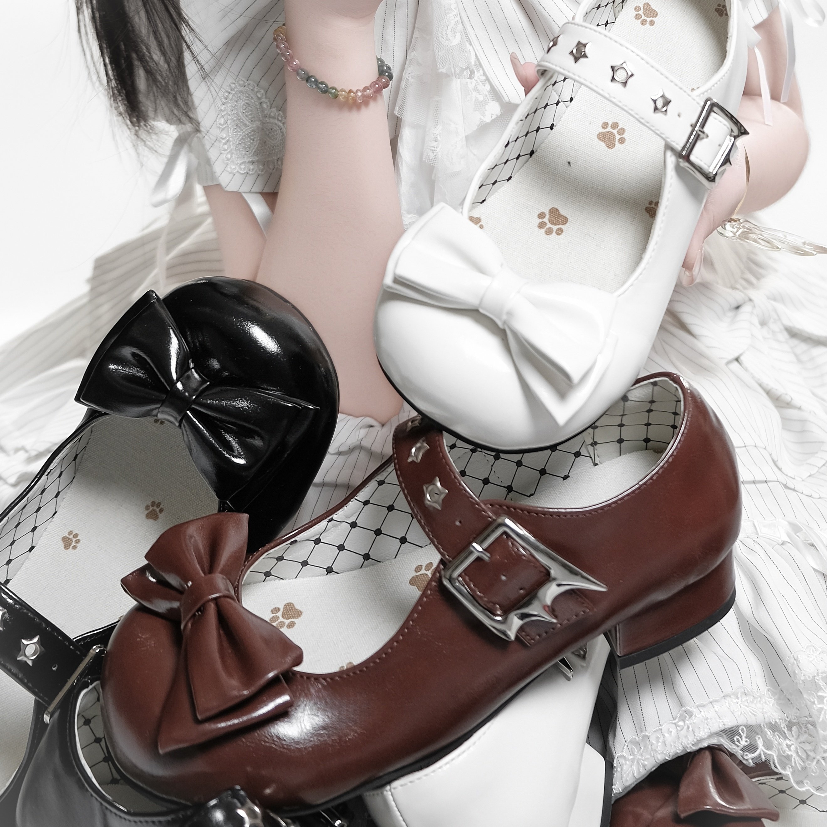 昭和星星 原创lolita小皮鞋低跟蝴蝶结大头日系可爱软妹单鞋,淘宝优惠券,粉丝福利购,淘宝优惠卷