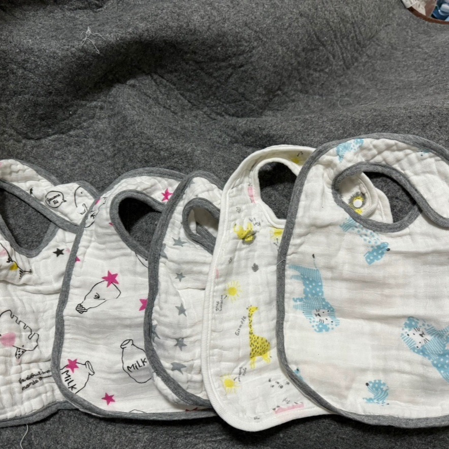 Foreign trade original order 3 pack baby pure cotton gauze saliva towel bib newborn baby saliva towel