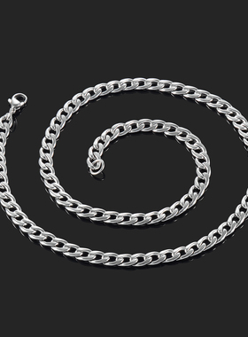 Men's Necklace Round Cuban Link Chain on Neck Stainless