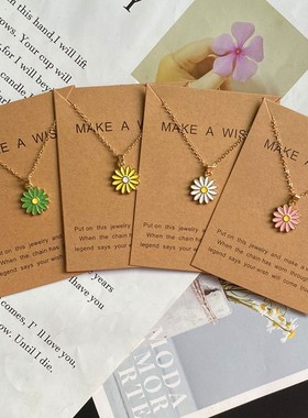 Korean Fashion Flower Pendant Necklace for Girl Women White