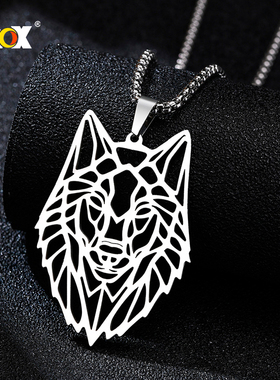 Vnox Stylish Wolf Necklace for Men, Rock Punk Stainless