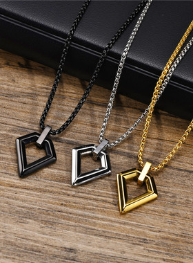 ZORCVENS Cool Male Punk Vintage Geometric Pendant Necklace
