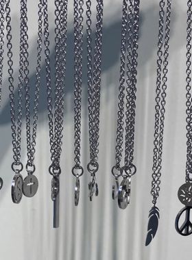 Men Necklace Stainless steel Necklace Women Men Simple Long