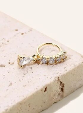 Crystal Zircon Decor Nose Ring Hoop for Women Piercing