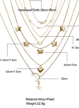 6pcs Necklace European And American Simple Temperament