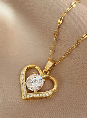 Artificial Gems Heart Pendant Necklace for women 2022