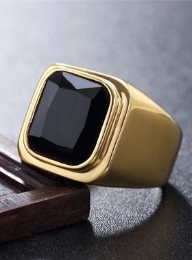 Trend Big Male Female stainless steel Punk Ring Crystal