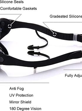 Adult Myopia Swimming Goggles Earplug Professional Pool