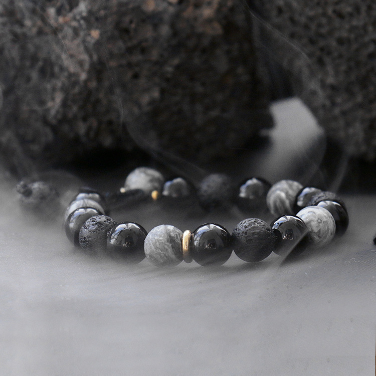 2024 Natural Sparrow Stone Beads Bracelet Men Women Zircon - 图0