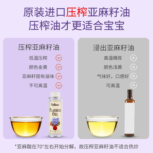法国罗朗德亚麻籽油roland牛油果油孕妇送婴幼儿专用辅食谱核桃油 - 图1