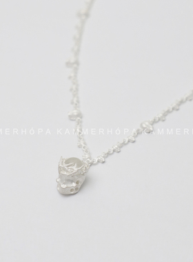 kammerhopa 设计师品牌925银项链骷髅头镶嵌水晶球项链项坠新款25