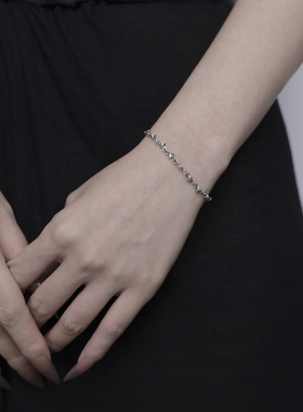 KAMMERHOPA 品牌骷蕾丝系列925银手链小众百搭做旧中性饰品原创新