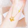 Sand gold dotted diamond Gemini clavicle chain for women that won't fade for a long time