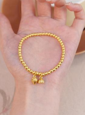 沙金两世欢转运珠手链女仿真黄金轻奢小众高级感DIY手串配饰饰品