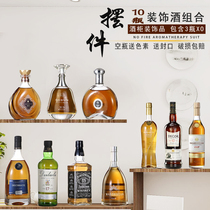 Wine Cabinet Adornment Swing Piece Home Furnishing Wall-mounted Simulation Foreign Wine Red Wine Bottle Decoration Bar table Prop Wine Background Wall