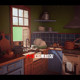 UE4 Unreal UE5 cartoon style rural residential interior environment European and American animation hut furniture pet scene