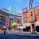 UE5 Unreal Stylized City Street Cartoon Shop Model Red Brick Urban Viaduct Building Scene