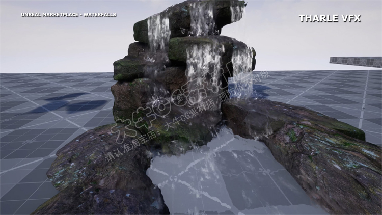 ue4虚幻ue5 流水瀑布特效 水龙头流水 下水道流水特效素材 - 图1