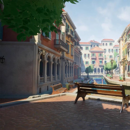 UE5虚幻Stylized Italian Town风格化欧洲风格小镇威尼斯城市场景 - 图2