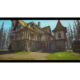 UE4/UE5 can use stylized medieval houses, log cabins, woods, lakes, waterwheels, and interactive cartoon scenes.