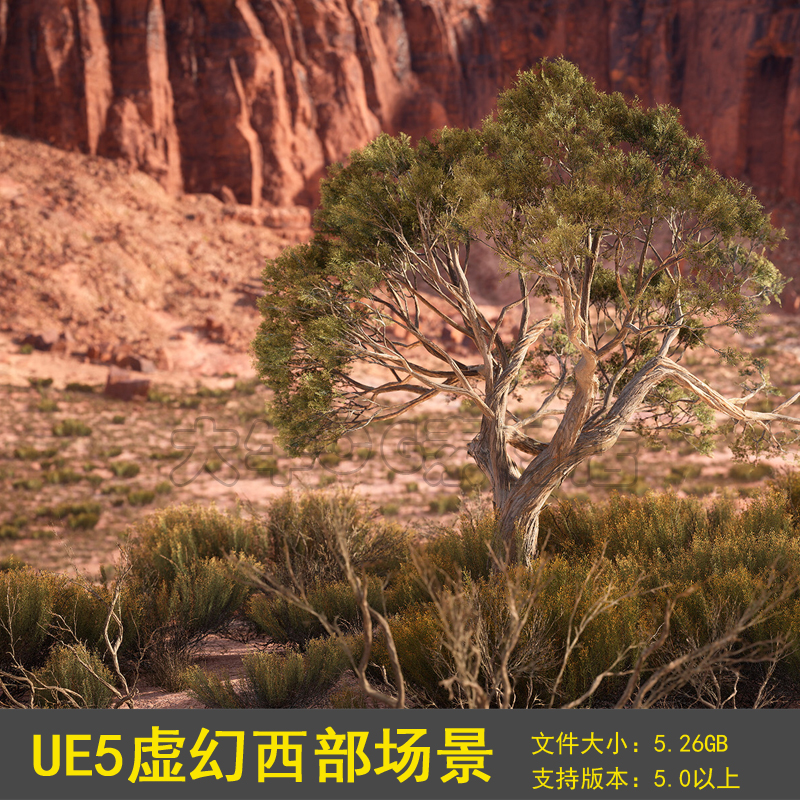 UE5虚幻4RealBiomes Desert Cliffs沙漠戈壁悬崖荒漠岩石场景环境 - 图1