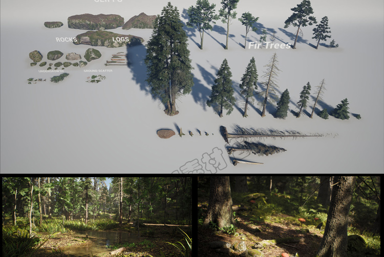 UE5虚幻UE4 写实青苔岩石原始森林树林场景小路草地环境场景 - 图2