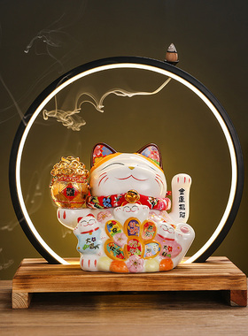 茹铭堂陶瓷招财猫中意台收银台