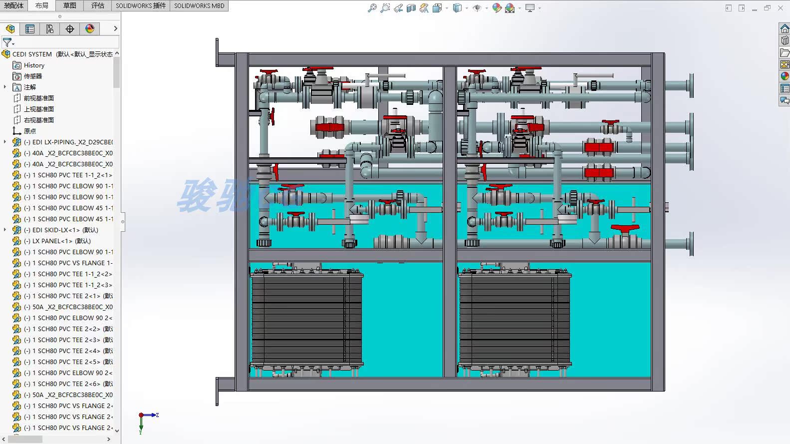 污水处理CEDI超纯水系统solidworks工业机械设备3d三维图纸模型 - 图3