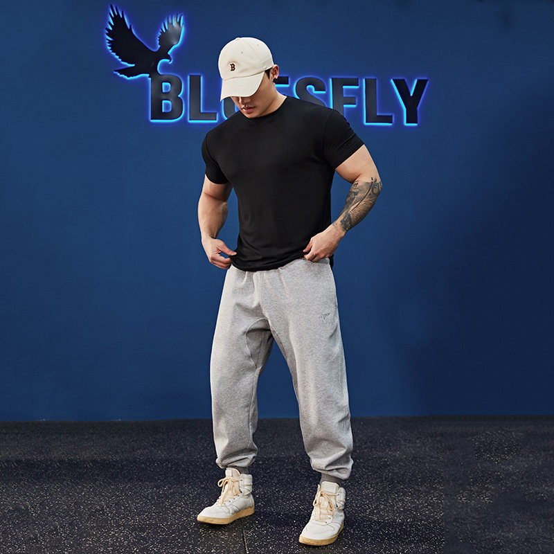 BLUESFLY收袖口健身运动短袖t恤男夏季凉感肌肉上衣显大高弹透气,淘宝优惠券,粉丝福利购,淘宝优惠卷