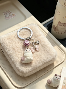 可爱蝴蝶结猫咪钥匙扣挂件挂饰