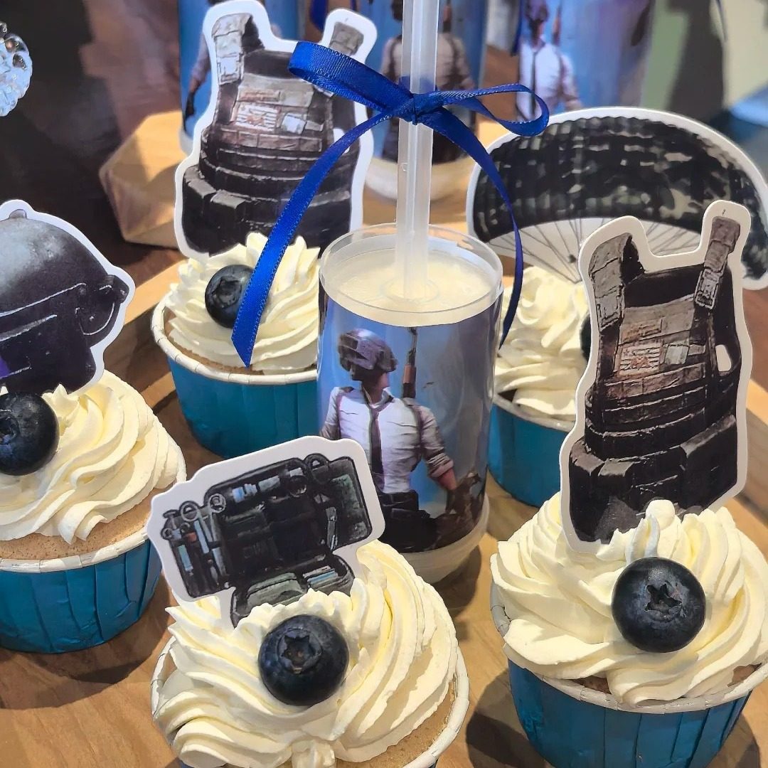 今晚吃鸡主题甜品台装饰摆件生日纸杯推推乐贴纸插牌绝地求生插件,淘宝优惠券,粉丝福利购,淘宝优惠卷