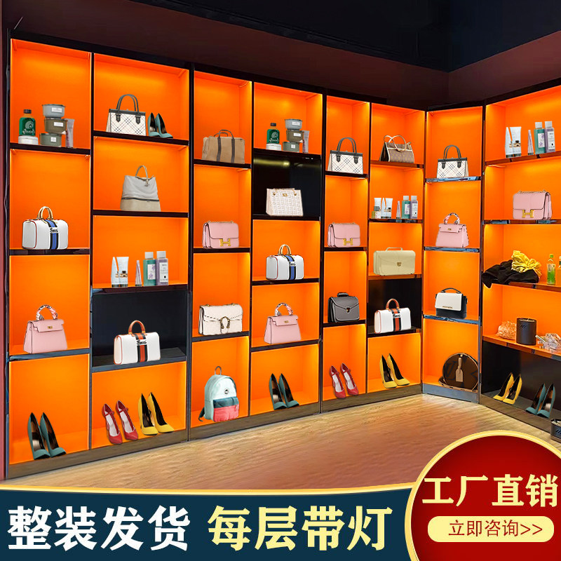 鞋柜女包展示柜鞋子包包展示架直播间柜台箱包店铺服装家用手办柜_虎窝淘