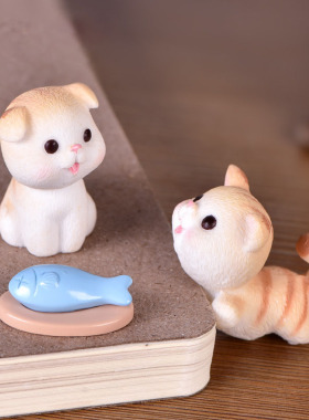 可爱风小猫咪微景观汽车装饰品