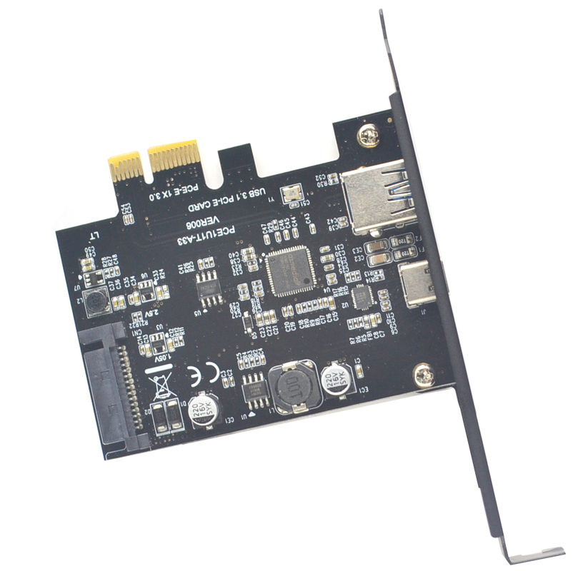 USB3.2扩展卡GEN2 PCI-e 1X转TYPE-C+A口祥硕ASM3142主控支持MAC - 图3