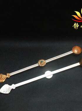 纯铜勺子藏式居家手工雕花摆件