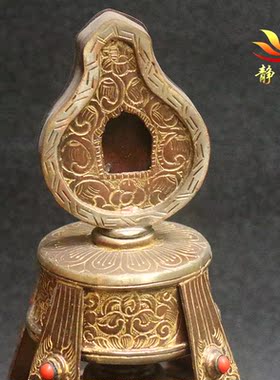 纯铜摆件藏式家居手工雕花摆件