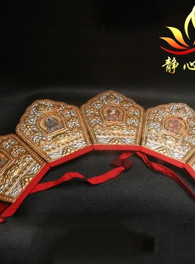 藏式帽子五佛冠纯铜加纸制藏式