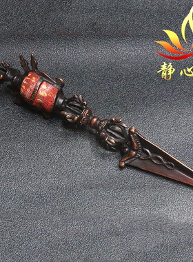 纯铜摆件藏式手工彩绘摆件