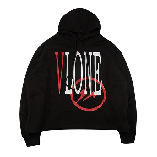 Spot Vlone Lightning Co -килограммы друзей Хэллоуин Черный красный Большой V Стаж с капюшоном с капюшоном