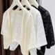 Hollow lace ປ້ອງກັນແດດ cardigan ແບບບາງໆມີ suspenders ສໍາລັບນອກ