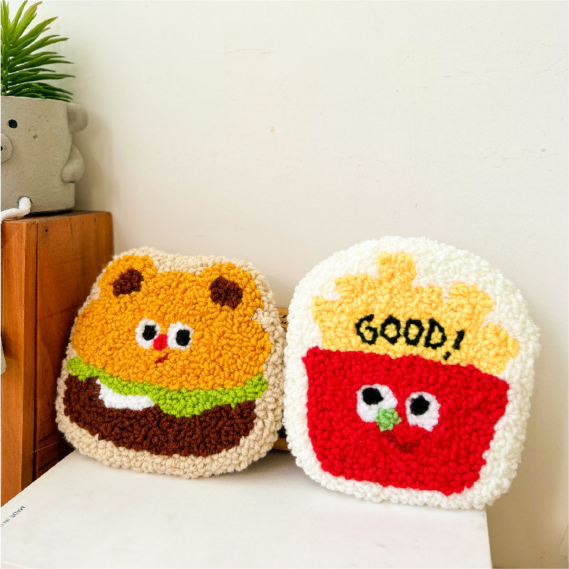 戳戳绣手工杯垫材料包汉堡薯条隔热垫创意diy礼物送朋友新手解压,淘宝优惠券,粉丝福利购,淘宝优惠卷