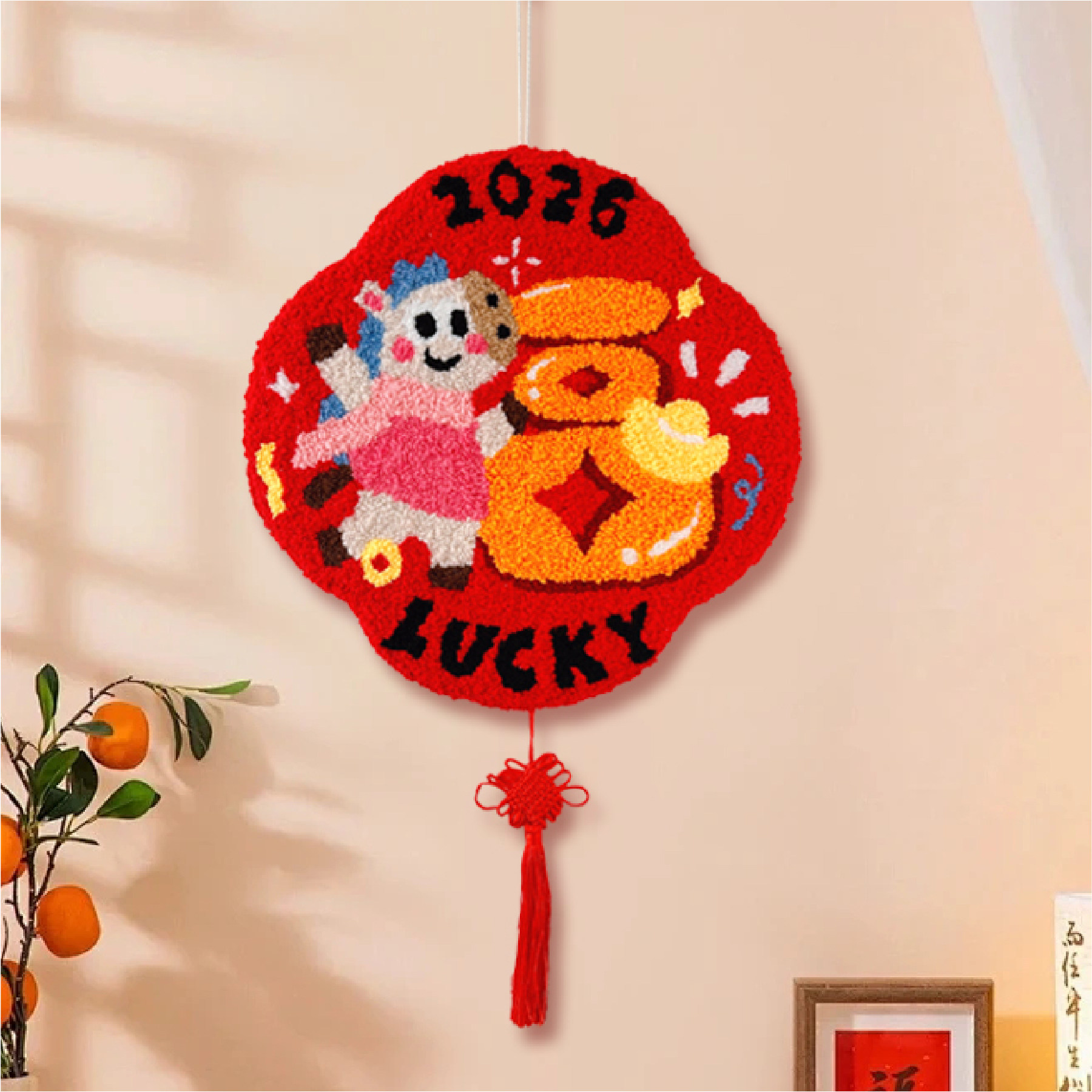 马年戳戳绣新年挂毯材料2026创意手工礼物毛线DIY挂件戳戳乐,淘宝优惠券,粉丝福利购,淘宝优惠卷